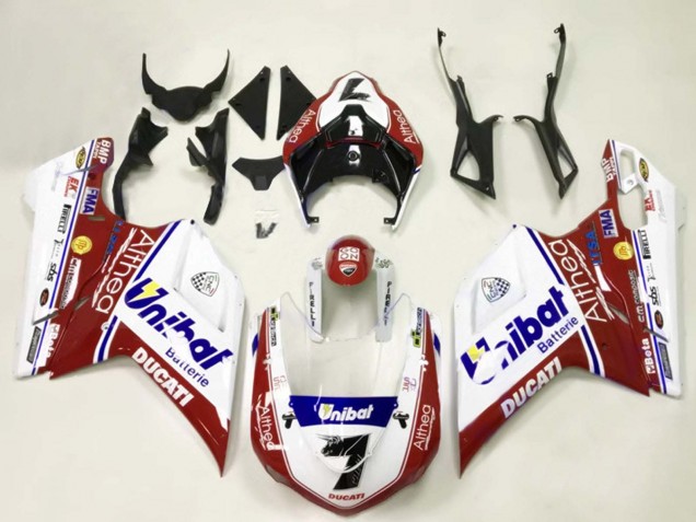 Carenados Moto Ducati 848/1098/1198 2007-2014 - Blanco Rojo Azul Unibat 7 Fabricantes
