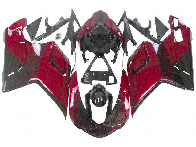 Carenado Moto Ducati 848 2007-2014 - Rojo Negro Brillante Fabricantes