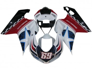 Carenados Moto Ducati 848/1098/1198 2007-2014 - Blanco Rojo Azul Negro Brillante Corse 69 Fabricantes