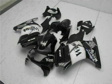 Carenados Moto Kawasaki EX250 2008-2012 - Negro Brillante Blanco West Fabricantes