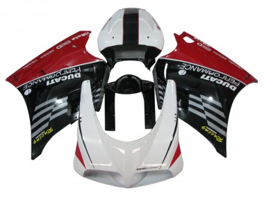 Carenados Moto Ducati 748/916/996/998 1993-2005 - Blanco Rojo Negro Brillante Carrera Performance Fabricantes