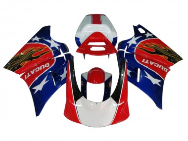 Carenados Moto Ducati 748/916/996/998 1993-2005 - Blanco Rojo Azul Negro Brillante Llama Fabricantes