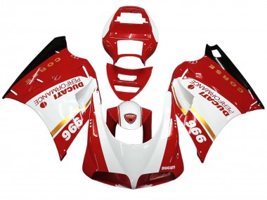 Carenados Moto Ducati 996 1993-2005 - Blanco Rojo Oro Negro Brillante Corse Performance Fabricantes