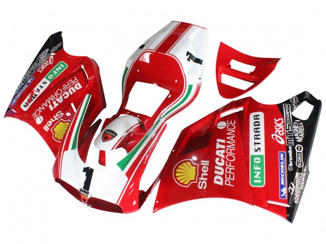 Carenados Moto Ducati 748/916/996/998 1993-2005 - Blanco Rojo Amarillo Verde Negro Brillante Performance Fabricantes
