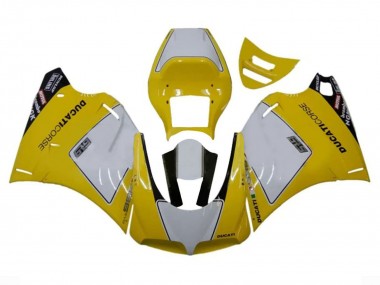 Carenados Moto Ducati 996 1993-2005 - Blanco Amarillo Negro Brillante Corse Performance Fabricantes