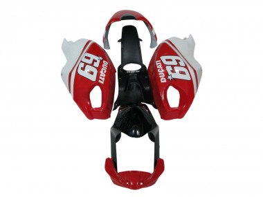 Carenados Moto Ducati Monster 696 796 1100 1100S 2008-2012 - Blanco Rojo Negro Brillante 69 Fabricantes