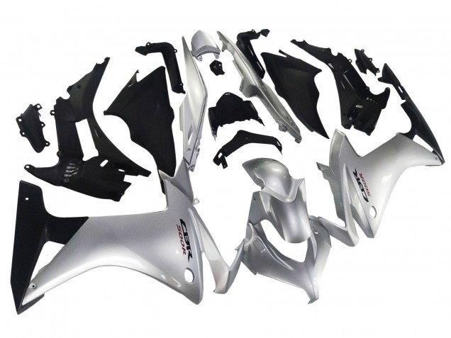 Carenado Moto Honda CBR500R 2013-2015 - Plata Negro Brillante Fabricantes