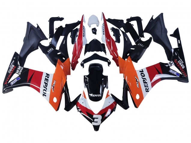 Carenados Moto Honda CBR500R 2013-2015 - Naranja Blanco Rojo Negro Brillante Repsol 3 Fabricantes