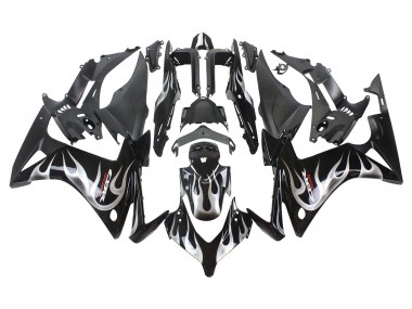 Carenados Moto Honda CBR500R 2013-2015 - Negro Brillante Plata Llama Fabricantes