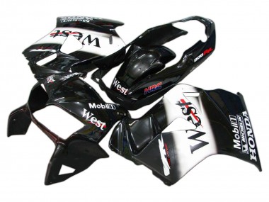 Carenados Moto Honda VFR 800 1998-2001 - Negro Brillante Blanco West HRC Fabricantes