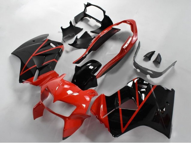 Carenados Moto Honda VFR 800 1998-2001 - Rojo Negro Brillante Raya Fabricantes