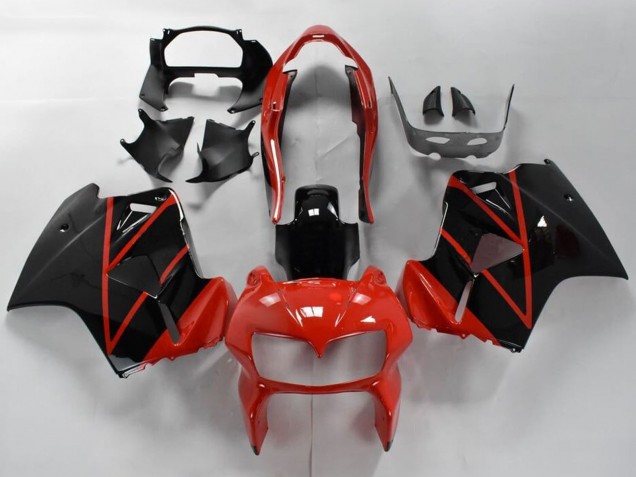 Carenados Moto Honda VFR 800 1998-2001 - Rojo Negro Brillante Raya Fabricantes
