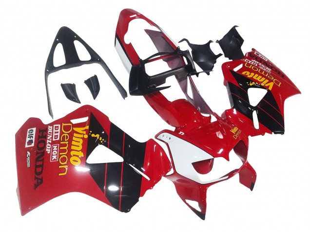 Carenados Moto Honda VFR 800 1998-2001 - Rojo Blanco Negro Brillante Vimto Fabricantes