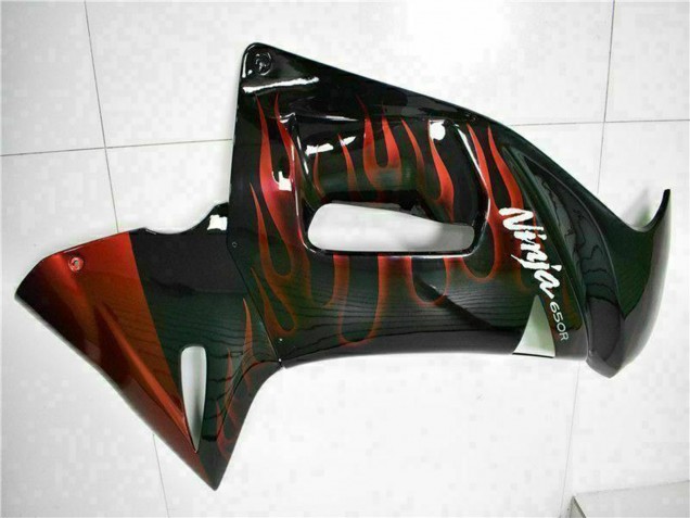 Carenados Moto Kawasaki EX650 2006-2008 - Negro Brillante Rojo Llama Fabricantes