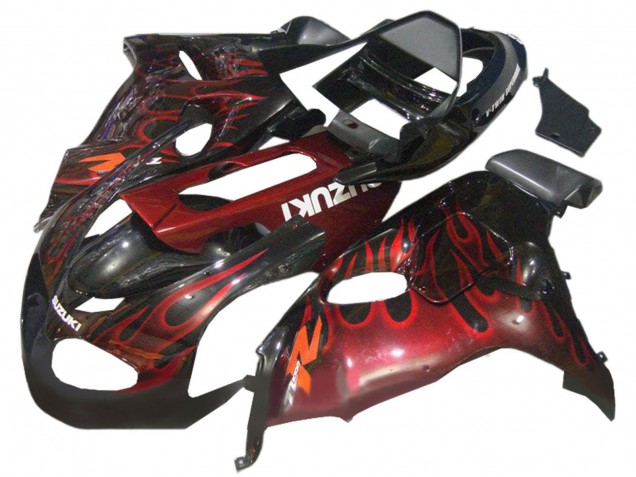 Carenados Moto Suzuki TL1000R 1998-2003 - Negro Brillante Rojo Llama Fabricantes