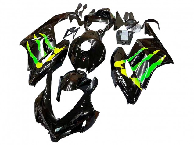 Carenados Moto Honda CBR1000RR 2004-2005 - Negro Brillante Amarillo Verde Monstruo Fabricantes