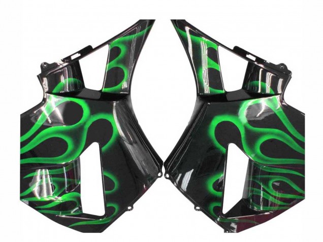 Carenados Moto Honda CBR600RR 2005-2006 - Negro Brillante Verde Llama Fabricantes