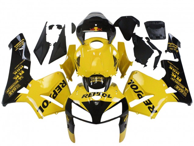 Carenados Moto Honda CBR600RR 2005-2006 - Amarillo Negro Repsol Fabricantes