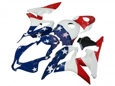 Carenados Moto Honda CBR600RR 2007-2008 - Blanco Azul Rojo Estrella Fabricantes