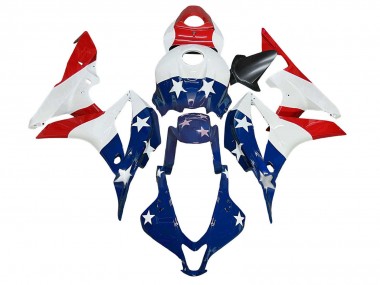 Carenados Moto Honda CBR600RR 2007-2008 - Blanco Azul Rojo Estrella Fabricantes