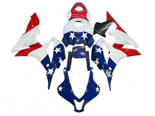 Carenados Moto Honda CBR600RR 2007-2008 - Blanco Azul Rojo Estrella Fabricantes