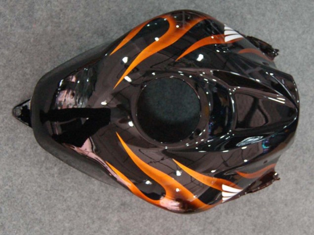 Carenados Moto Honda CBR600RR 2007-2008 - Negro Brillante Naranja Llama Fabricantes