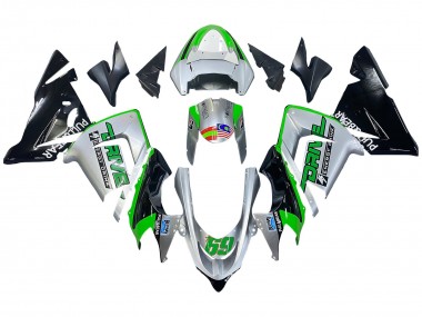 Carenados Moto Kawasaki ZX10R 2004-2005 - Verde Plata Negro 69 Fabricantes