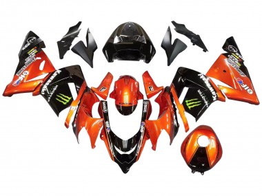 Carenados Moto Kawasaki ZX10R 2004-2005 - Burnt Naranja Negro Monstruo Elf Fabricantes