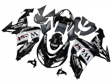 Carenados Moto Kawasaki ZX10R 2006-2007 - Negro Brillante Blanco West Fabricantes