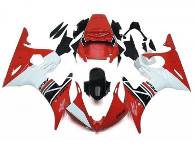 Carenado Moto Yamaha YZF R6 2003-2004 - Rojo Blanco Negro Brillante Fabricantes