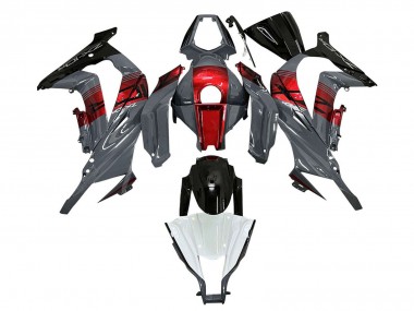 Carenados Moto Kawasaki ZX10R 2011-2015 - Gris Rojo Negro Brillante Fabricantes