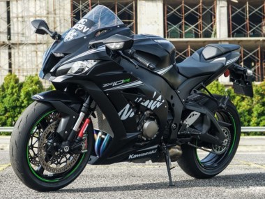 Carenados Moto Kawasaki ZX10R 2011-2015 - Negro Mate Blanco Verde Nieve Calcomanía Fabricantes