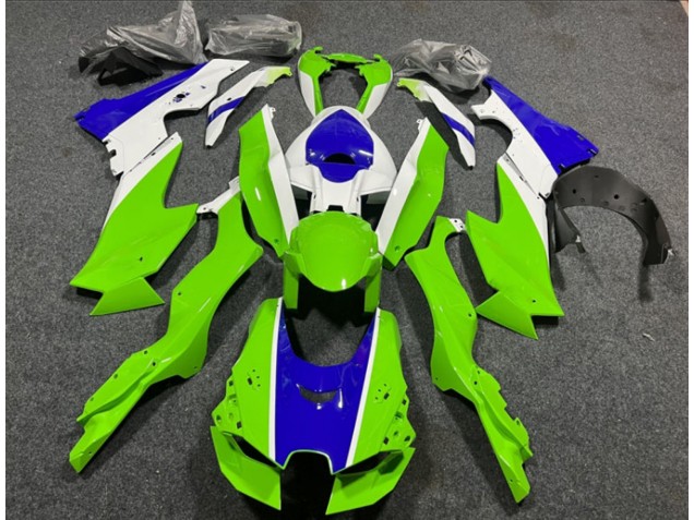 Carenados Moto Kawasaki ZX10R 2021-2025 - Blanco Verde Azul Fabricantes