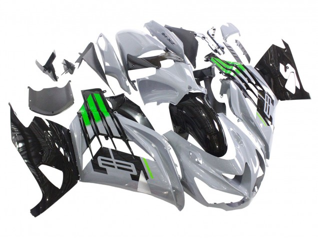 Carenados Moto Kawasaki ZX14R ZZR1400 2012-2024 - Gris Verde Negro Fabricantes