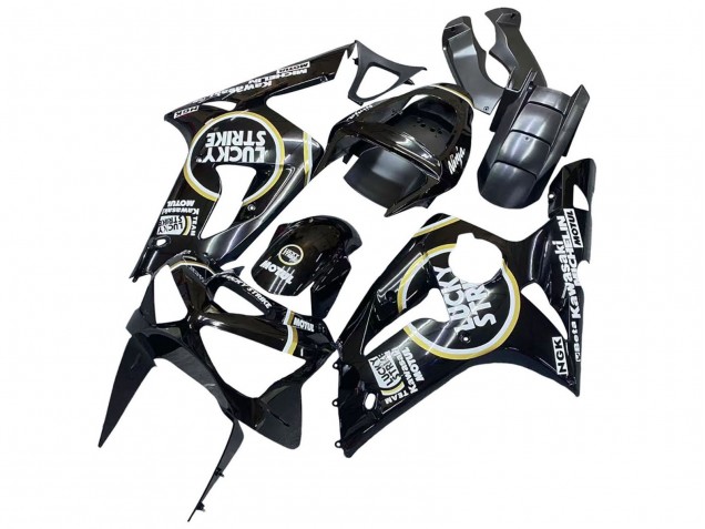 Carenados Moto Kawasaki ZX6R 2003-2004 - Negro Brillante Blanco Motul Lucky Strike Fabricantes