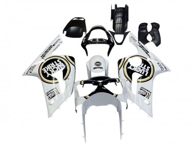 Carenados Moto Kawasaki ZX6R 2003-2004 - Blanco Negro Motul Lucky Strike Fabricantes