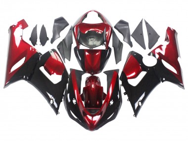Carenado Moto Kawasaki ZX6R 2005-2006 - Rojo Negro Brillante Fabricantes