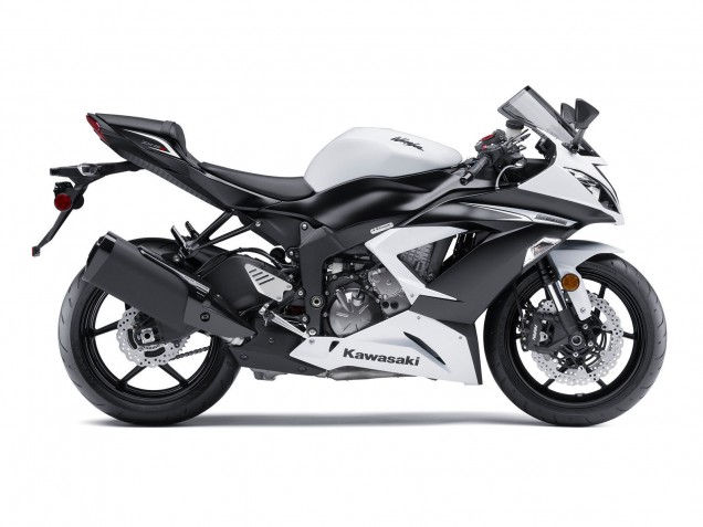 Carenado Moto Kawasaki ZX6R 2009-2012 - Blanco Negro Mate Fabricantes
