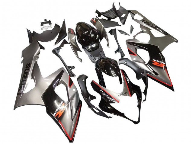 Carenado Moto Suzuki GSXR 1000 2005-2006 - Plata Negro Rojo Fabricantes