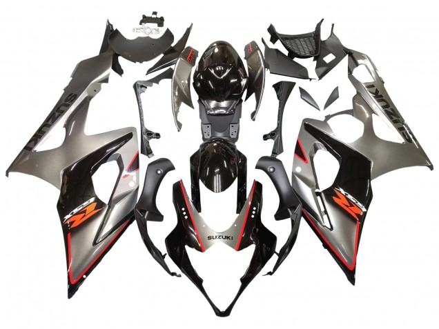 Carenado Moto Suzuki GSXR 1000 2005-2006 - Plata Negro Rojo Fabricantes