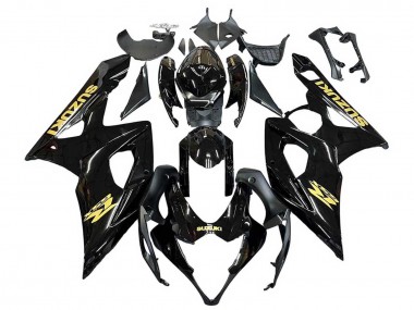 Carenados Moto Suzuki GSXR 1000 2005-2006 - Negro Brillante Oro Calcomanía Fabricantes