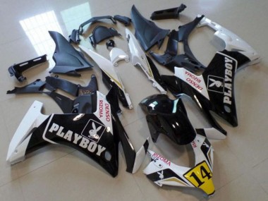 Carenados Moto Honda CBR500R 2013-2015 - Blanco Amarillo Negro Brillante Playboy 14 Fabricantes