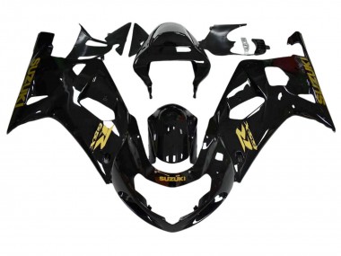 Carenados Moto Suzuki GSXR 600 / GSXR 750 2001-2003 - Negro Brillante Oro Calcomanía Fabricantes