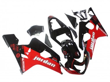 Carenados Moto Suzuki GSXR 600 / GSXR 750 2004-2005 - Negro Brillante Rojo Jordan Michelin Fabricantes