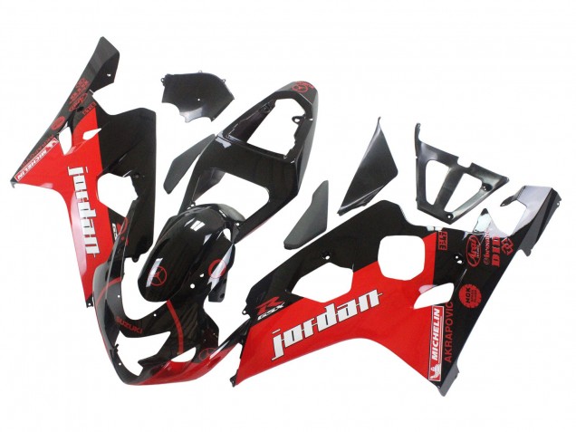 Carenados Moto Suzuki GSXR 600 / GSXR 750 2004-2005 - Negro Brillante Rojo Jordan Michelin Fabricantes