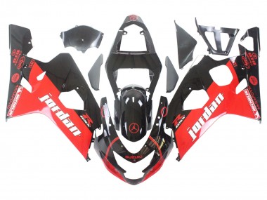 Carenados Moto Suzuki GSXR 600 / GSXR 750 2004-2005 - Negro Brillante Rojo Jordan Michelin Fabricantes