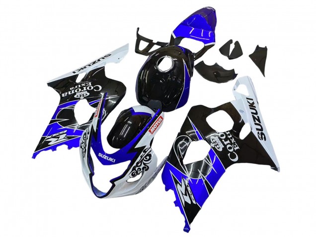 Carenado Moto Suzuki GSXR 600 / GSXR 750 2004-2005 - Blanco Azul Negro Corona Motul Fabricantes