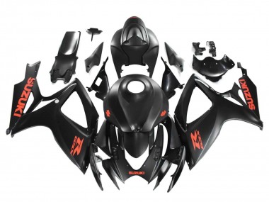 Carenados Moto Suzuki GSXR 600 / GSXR 750 2004-2005 - Negro Mate Rojo Calcomanía Fabricantes