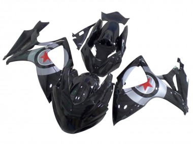 Carenados Moto Suzuki GSXR 600 / GSXR 750 2004-2005 - Negro Brillante Plata Rojo Estrella Fabricantes