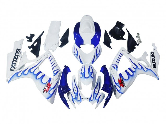 Carenados Moto Suzuki GSXR 600 / GSXR 750 2006-2007 - Blanco Azul Llama Fabricantes